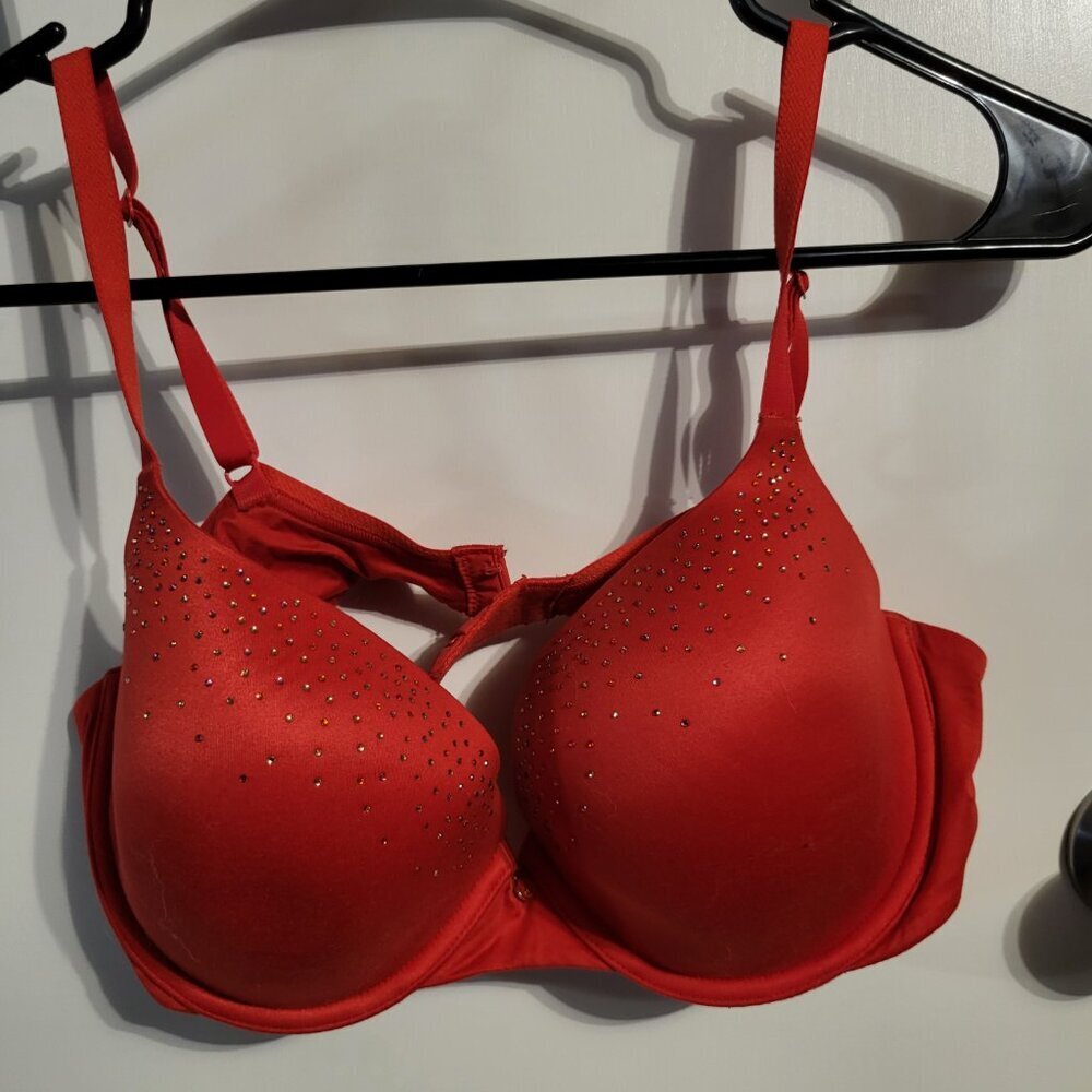 RED BLING JUICY COUTURE PUSH UP BRA SZ 38C - Picture 7 of 9